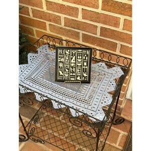 Vintage Egyptian Besheer Art Tile Hieroglyphs Trivet Hot Plate Wall Art